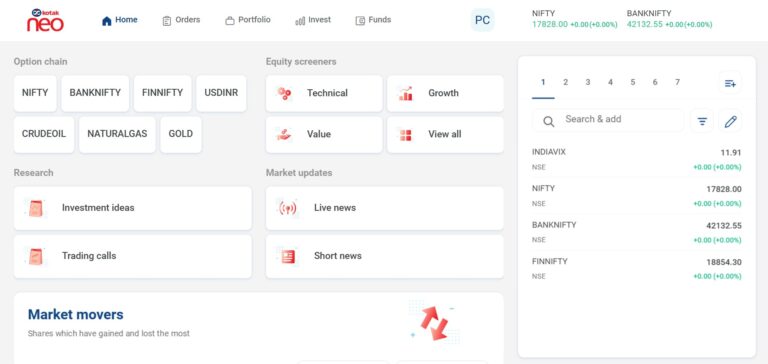 Kotak Neo interface