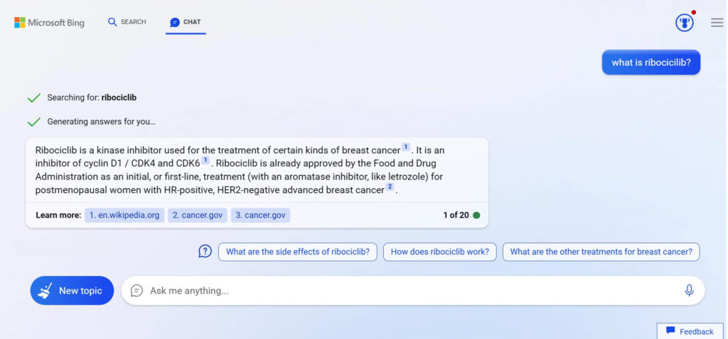 Microsoft Bing chat